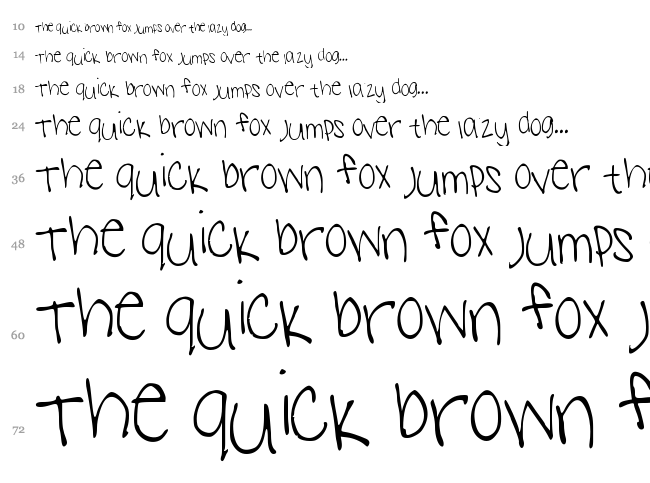 Sams Hanwriting font waterfall